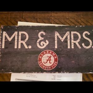 NWT Distressed Wood Mr. and Mrs. BAMA custom sign